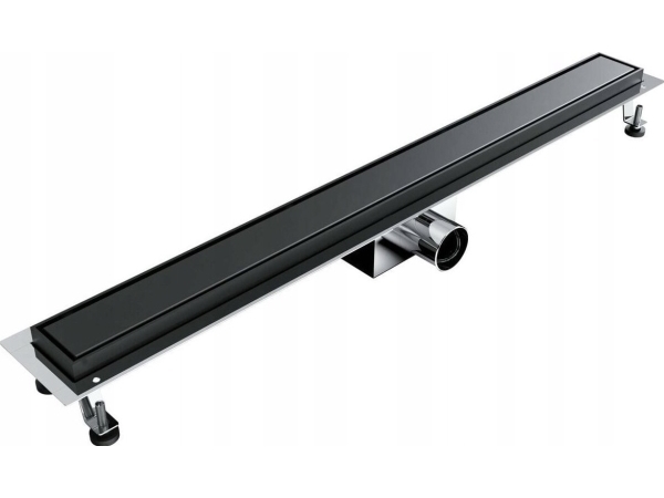 800 Aqua Steel La Black Linearer Duschablauf Mit Glattem Rost Bgm (S)