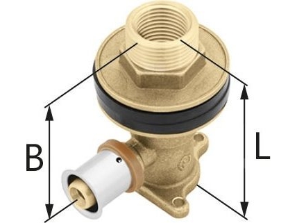 KAN-therm väggvinkel invändig med öron för torr montering ultraPRESS - 16 Rp1/2 L=78 mm KAN-THERM | VVS Artiklar - Uppvärmning - Tillbehör | GameStuff