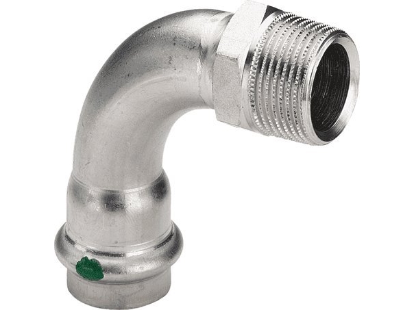 VIEGA Inox böj 90 grader 1/2 x18 mmInox av rostfritt stål uttag/nippel, SC-Contur | VVS Artiklar - Rör & Kopplingar - Tryckrör och rördelar | GameStuff