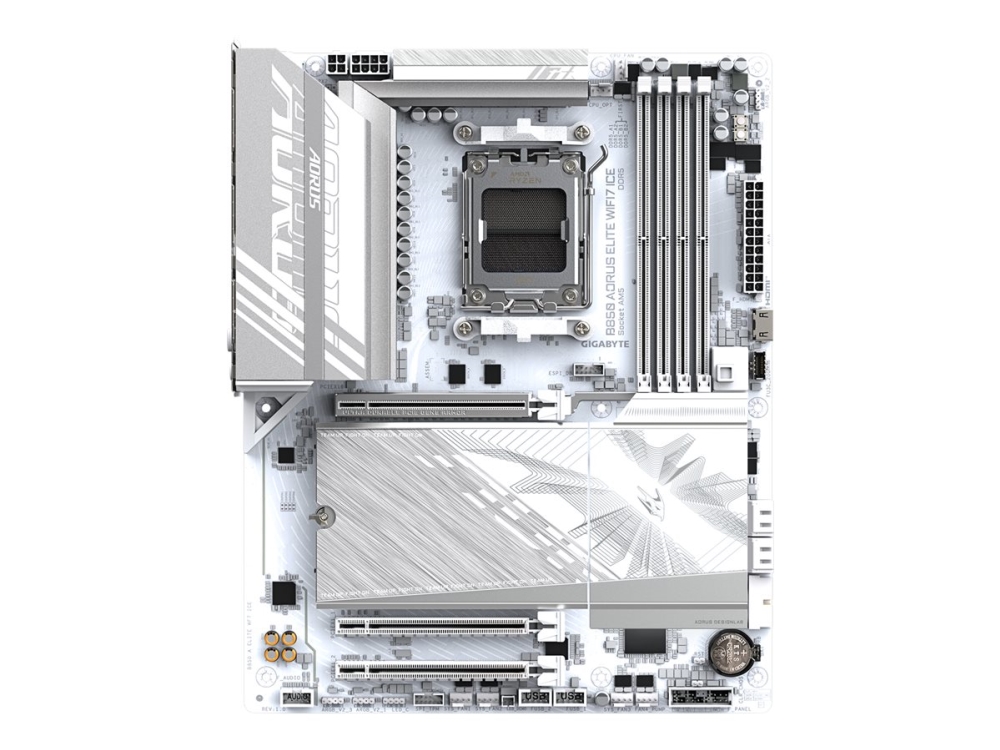 Aorus B850 Elite Wifi7 Ice - Bundkort - Atx - Socket Am5 - Amd B850 Chipset - Usb-C 3.2 Gen 2X2, Usb-C 3.2 Gen2, Usb 3.2 Gen 2, Usb 3.2 Gen 1 - Bluet