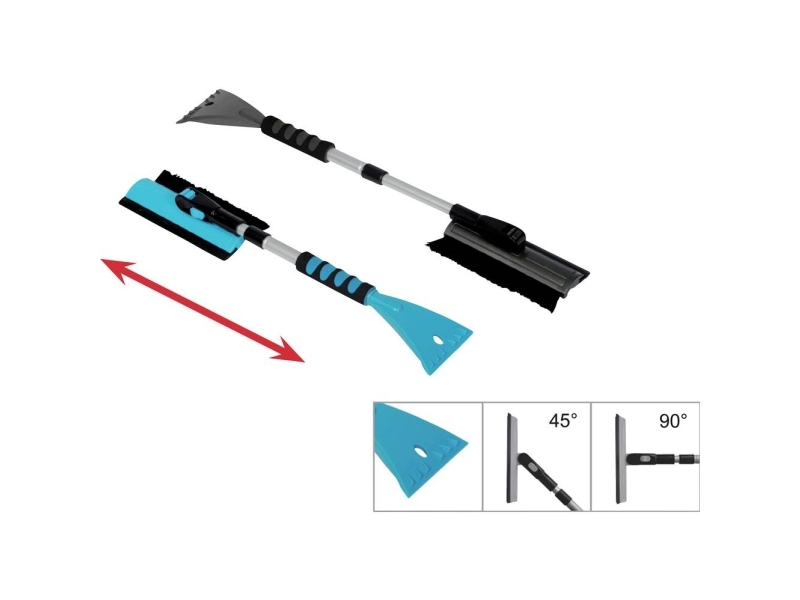 IWH Aluminium isskrapa infällbar , Softgrip (L x B x H) 48 x 15 x 11 cm Bil, SUV, Van, Husbil Blå | Bilvård &amp; Biltillbehör - Utvändiga utrustning för bilar - Vintertillbehör | GameStuff