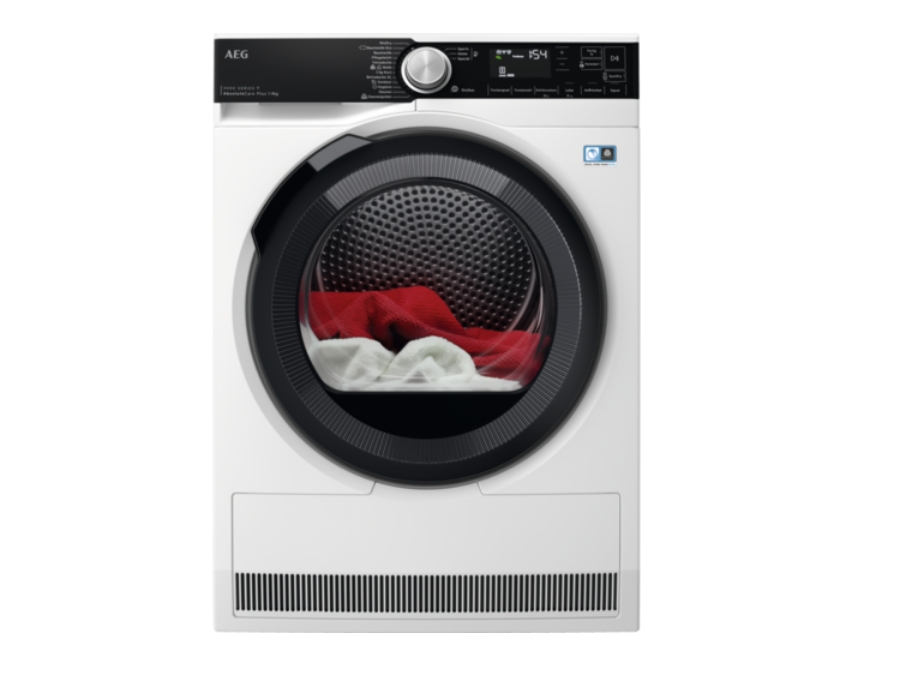 AEG Series 9000 TR9W80690, Fritstående, Front-læsning, Varmepumpe, Hvid, Dreje, Højre