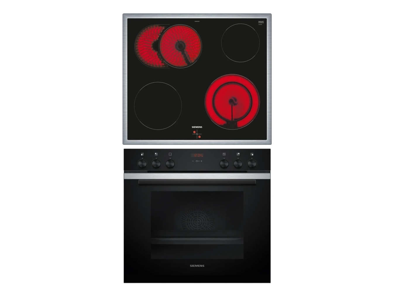 Siemens iQ300 HE213ABS3 + EA64RGNA1E, Keramisk, 4 zone(s), Glass-keramisk, Svart, Röra, 58,3 cm | N - A | GameStuff