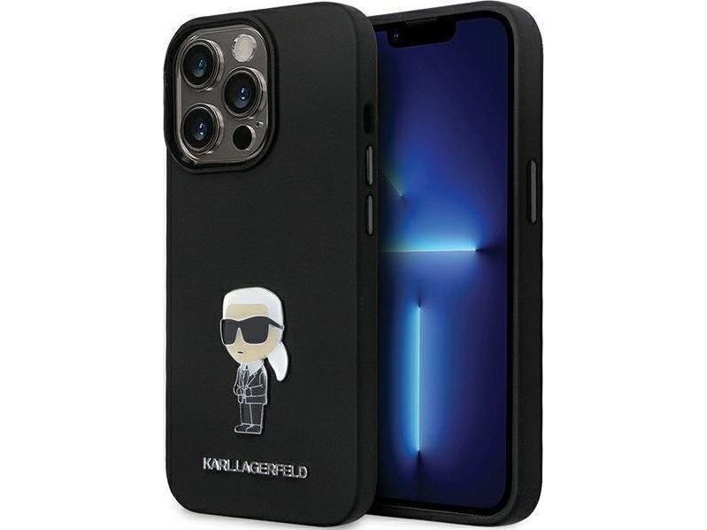 Karl Lagerfeld Klhcp13lsmhknpk Iphone 13 Pro/13 6,1" Silikonhülle Ikonik Metal Pin Schwarz