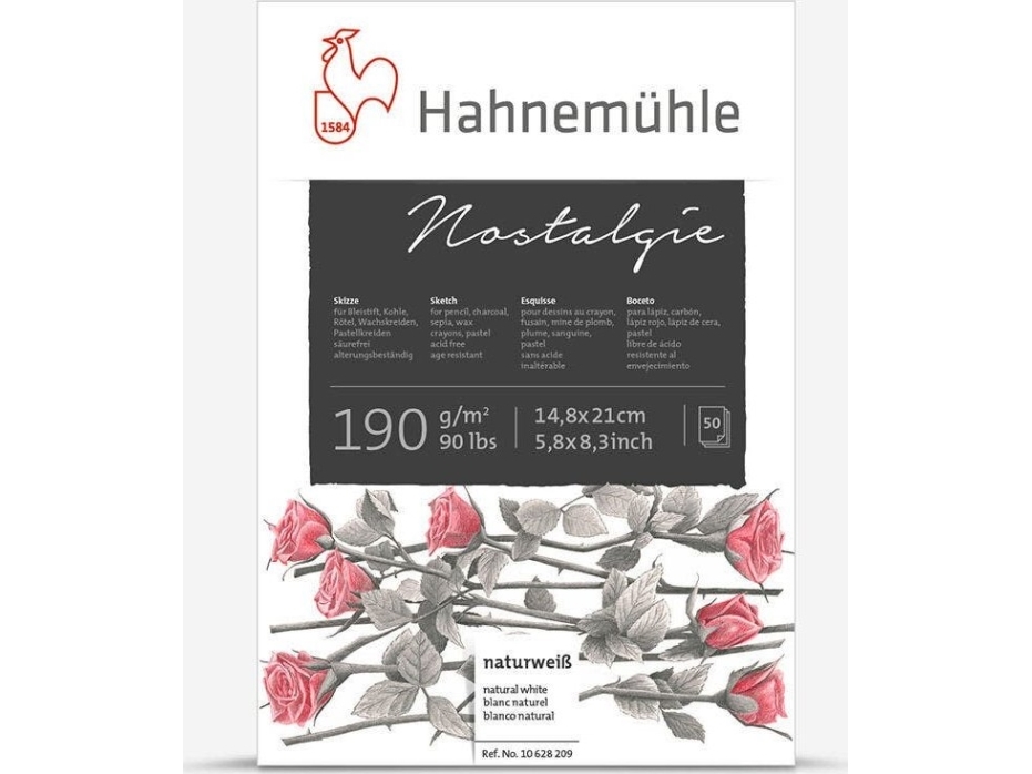Hahnemühle Skitsebog Nostalgie A5 50 ark 190 g (10628209) | Skola & Hobby - Konstmaterial - Papper | GameStuff