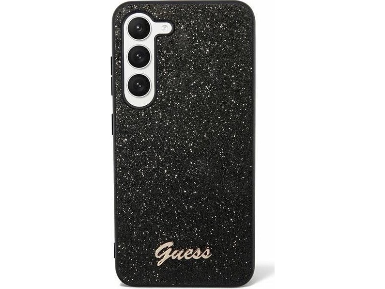 Original Guess Guhcs24shggshk Frontpanelskal För Samsung S24 Glitter Script / Svart