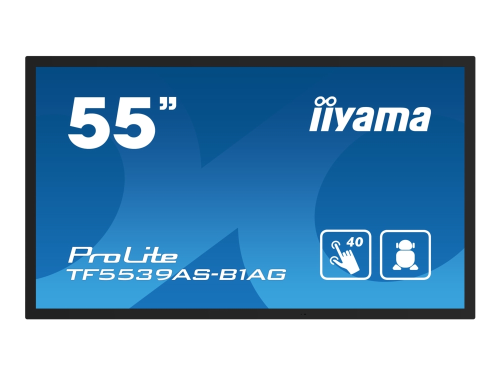 iiyama ProLite TF5539AS-B1AG - 55 Diagonal klass LED-bakgrundsbelyst LCD-skärm - digital skyltning - med inbyggd mediaspelare och pekskärm (multitouch) - Android - 4K UHD (2160p) 3840 x 2160 - svart | Datortillbehör - Bildskärmar & Tillbehör - Bildskärmar | GameStuff