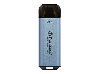 Transcend Esd300c - Ssd - 2 Tb - Ekstern (Bærbar) - Usb 3.2 Gen 2X1 (Usb-C Stikforbindelse) - Himmelblå