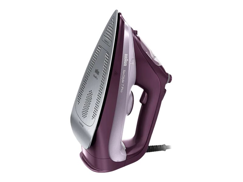 Braun Texstyle 7 Pro Si 7181 Vi - Dampstrygejern Med Automatisk Afbrydelse - Såleplade: Eloxalplus Freeglide 3D - 3100 W - Violet