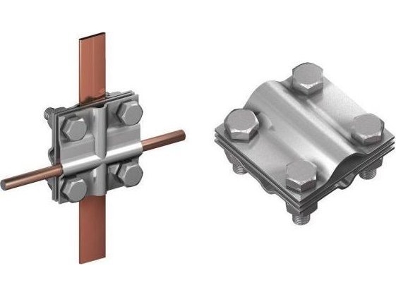 Elko-Bis Kreuzhalter Rst G10395n 1/2" Bis 5/8" Für Anschluss An Vertikale Erdungsstäbe M8 Edelstahl