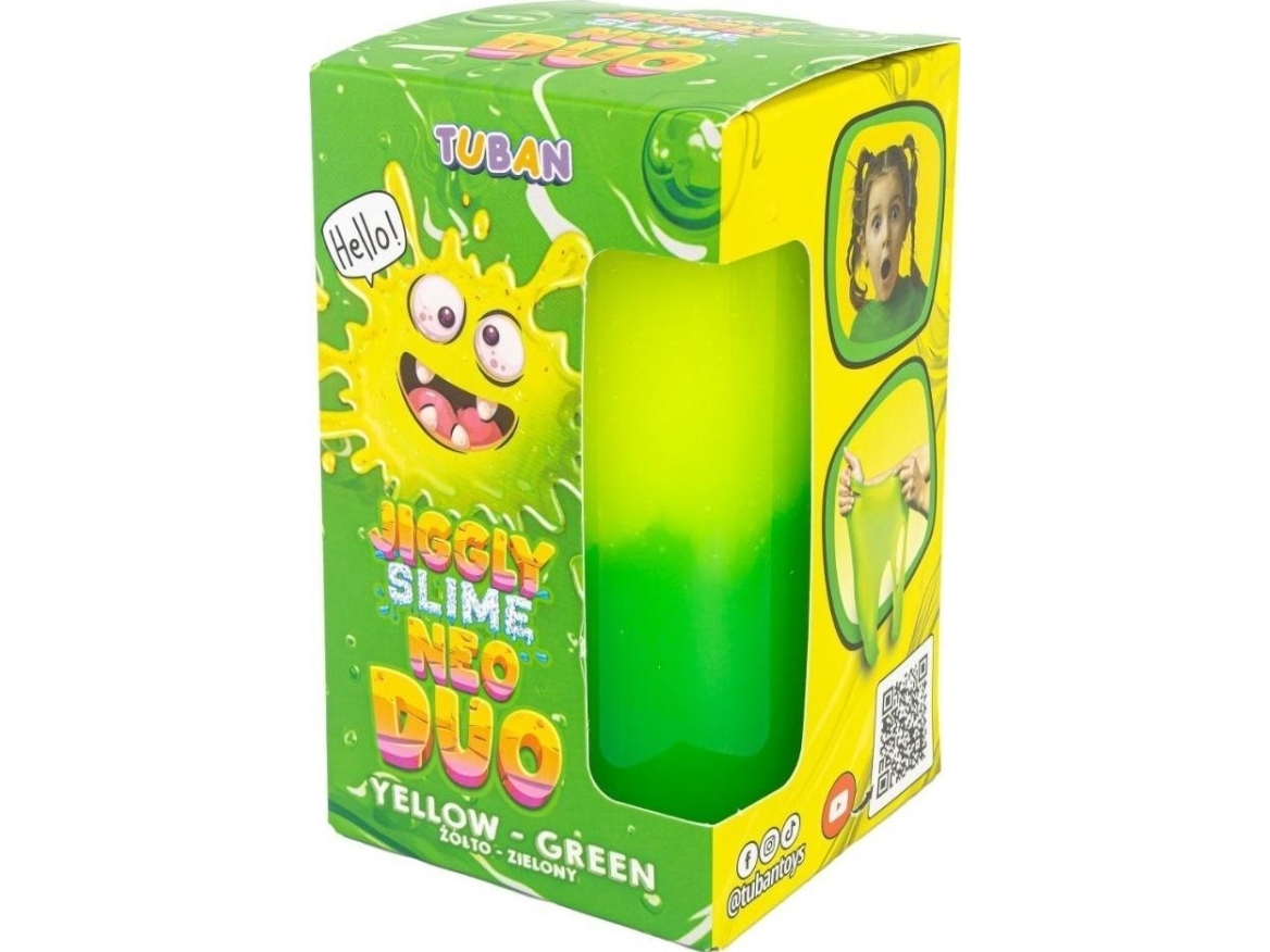 Tuban Jiggly Slime - Slime - Neon Duet - Gul-Grön (430 g) | Leksaker - Kreativitet - Spela degen | GameStuff