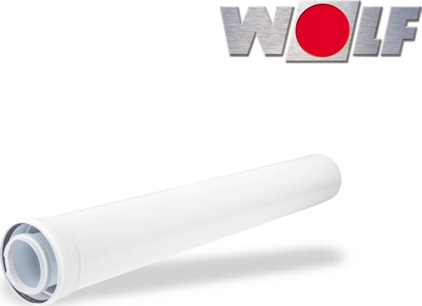 Luft-/avgassrör DN80/125 längd 1000 mm vit | Skorsten | GameStuff