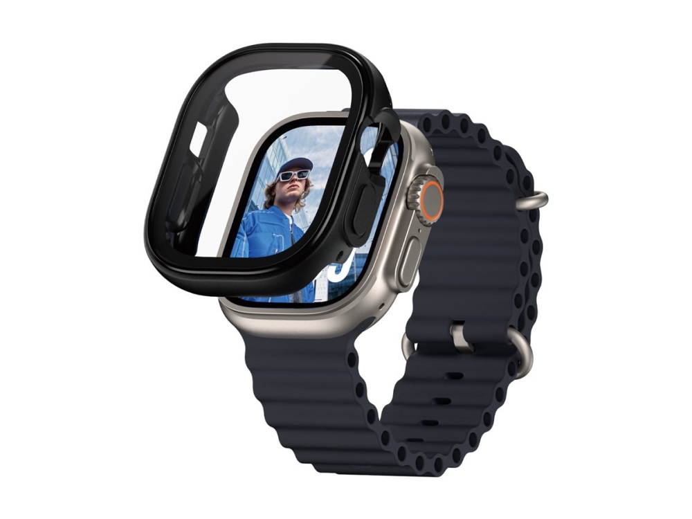 PanzerGlass Snappie - Black Edition - stötsskydd för smartwatch - helkropp, klumpig - PET (Polyethylene Terephthalate), 100 % återvunnet polykarbonat, 100 % återvunnet termoplastpolyuretan (TPU), allerglas (mikrofraktur2023) - svart - för Apple Watch Ultra 2 (49 mm) | Sport & Träning - Pulsklockor & Smartwatches - Tillbehör | GameStuff
