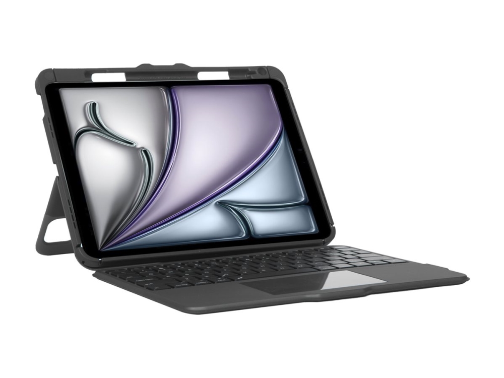 Targus Versavu - Tastatur og folio-kasse - med trackpad - bagbelyst - trådløs - Bluetooth 5.0 - QWERTY - sort