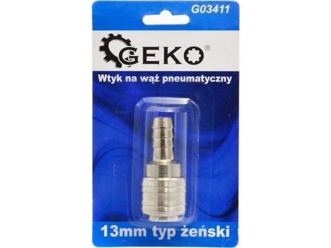 Geko PNEUMATIC HOSE CONNECTOR 13MM FEMALE (BLISTER) (10/100) G03411 GEKO