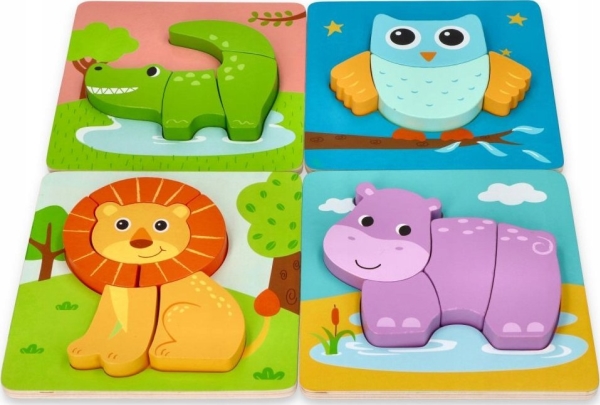 Lelin Vier Puzzles Mit Tieren