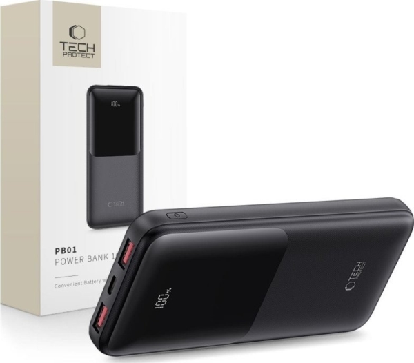 Tech-Protect Pb01 Power Bank 10000Mah 22.5W Black