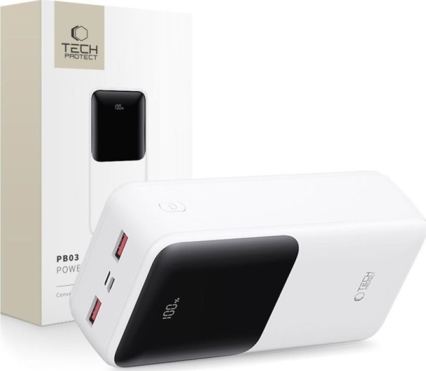 Tech-Protect Pb03 Power Bank 30000Mah 22.5W White