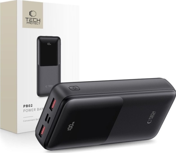 Tech-Protect Pb02 Power Bank 20000Mah 22.5W Black