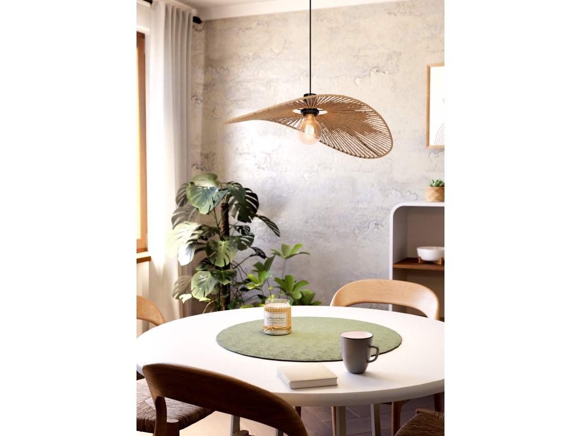 Eglo Siruela Pendel 560x400 E27 Sort/natur Fsc