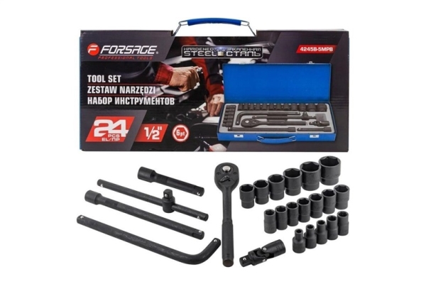 Sourcing Rockforce Impact Steckschlüsselsatz 24-Tlg. 1/2" 6 Winkel (8–32 Mm)
