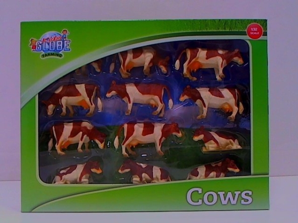 Kids Globe Brune Køer 12 stk. - (Målestok 1:32) - HURTIG LEVERING