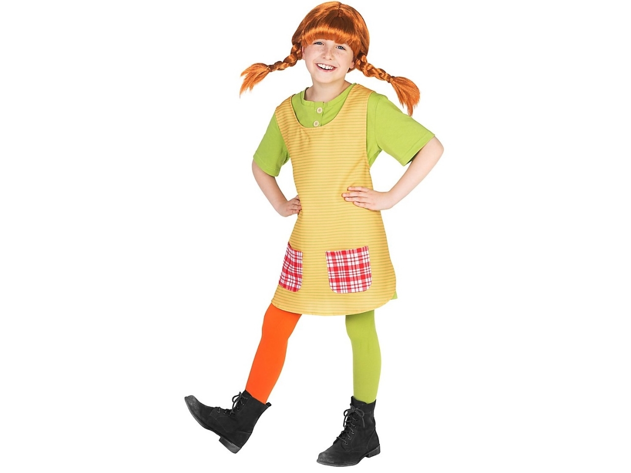 Pippi Langstrømpe Børnekostume / Udklædningstøj(Str. 146-152)