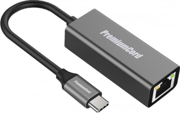 Usb-Adapter Premiumcord Usb-C Auf Rj-45, Silber (Ku31ether02)