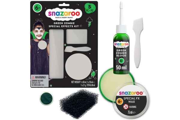 Snazaroo - Ansigtsmaling Sæt Med Blod - Zombie - Grøn - 5 Dele