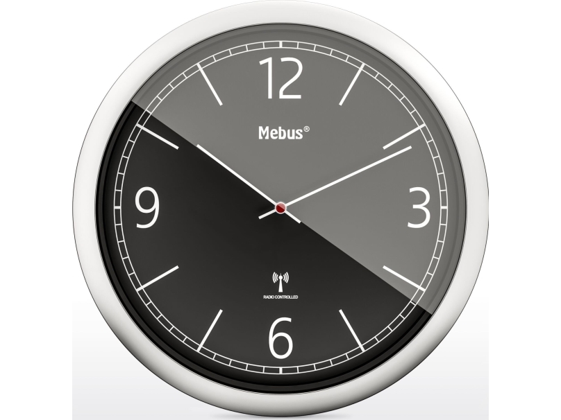 Radiobudzik Mebus Mebus 19813 Radio Wall Clock Black/Silver