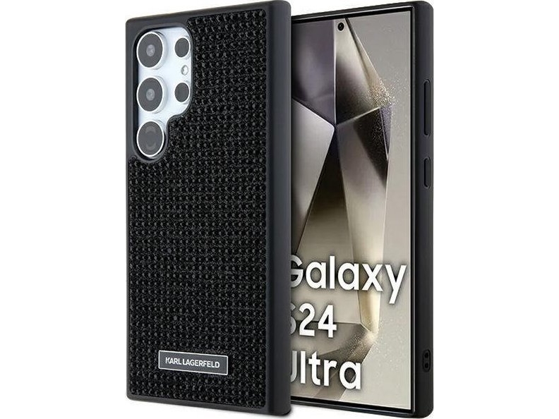 Fodral Karl Lagerfeld Fodral För Samsung Galaxy S24 Ultra Klhcs24lhdsprk Svart Hc Rhinestone Logo Metal Plate