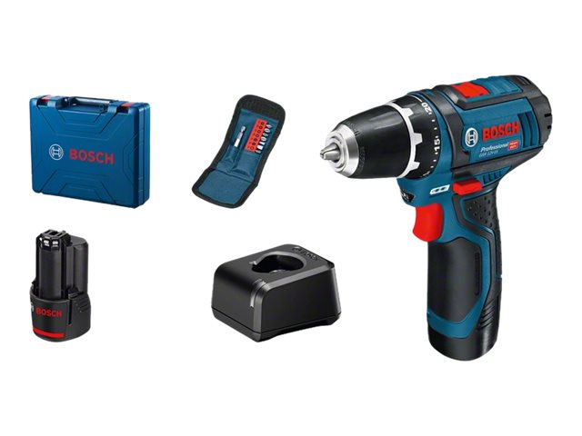 Bosch Skruemaskine Gsr 12V-15 2X2ah 10Xtb Case