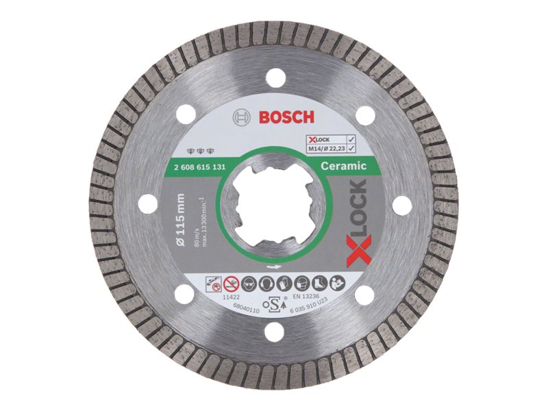 Bosch X-LOCK Best for Ceramic Extra Clean Turbo-diamantskæreskive, 125 x 22,23 x 1,4 x 7