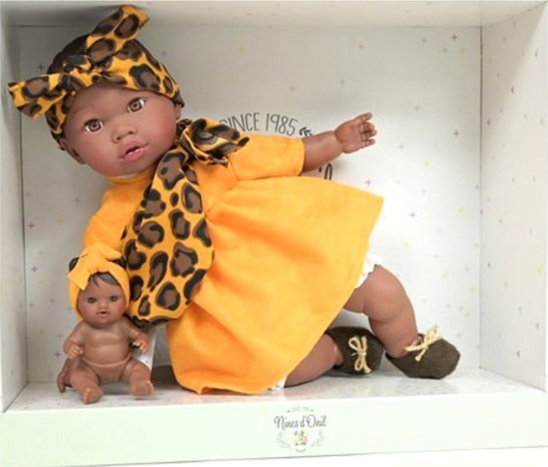 *****NINES dukke Alika 40 cm m. læderlook 37321