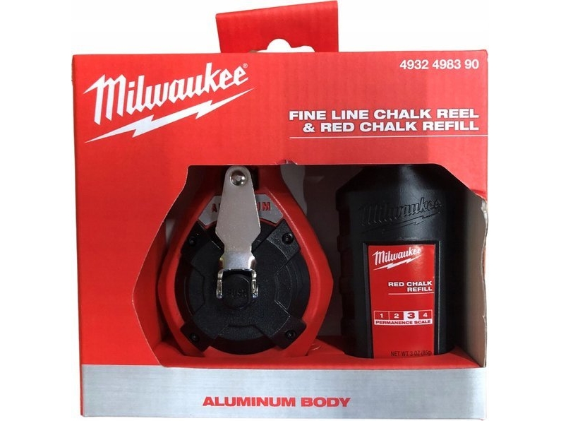 Markeringssnor tynd + kridt rød Milwaukee 4932498390