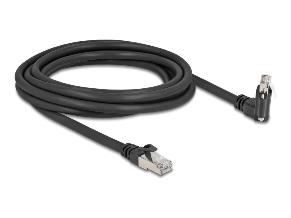 Delock - Netzwerkkabel - Rj-45 (Stecker) Auf Rj-45 (Stecker) Gewinkelt, Drehbar, Schraubleiste - 3 M - 7 Mm - S/Ftp - Cat 6 - Gigabit Ethernet Unters