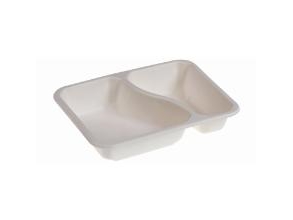 Bakke 2-Rum Menubakke 340/550Ml L227xb178xh45mm Sukkerrør U/Pfas Hvid,2 Pk X 125 Stk X 1 Stk/Krt