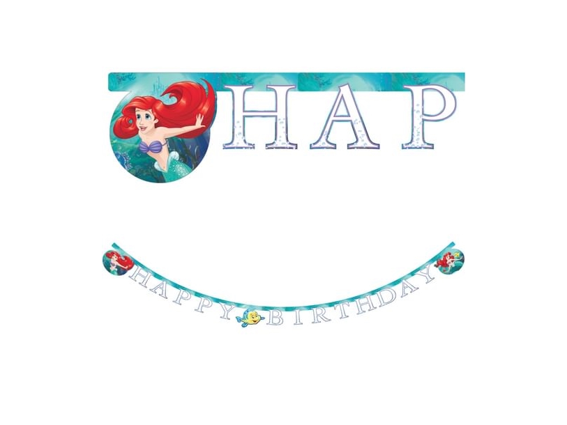 Ariel Happy Birthday Banner