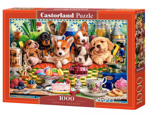 Puzzle 1000 Puppies Dessert Castor