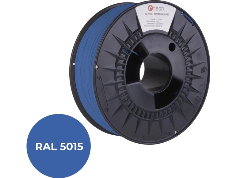Printing Filament C-Tech Premium Line, Pla, Sky Blue, Ral5015, 1.75Mm, 1Kg