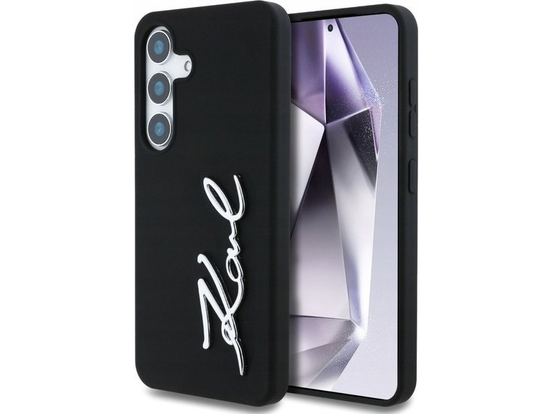Karl Lagerfeld Silicone Metal Signature Case Samsung Galaxy S25 Logo Czarny