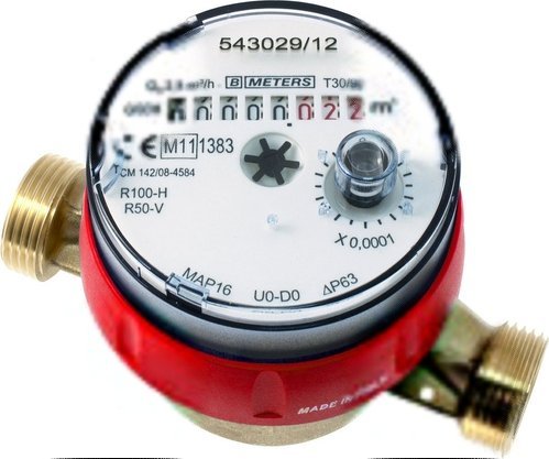 BMETERS Vandmåler GSD8-RFM varmt vand 1/2'' AC Q3 1,6 m3/h DN15 Mid R100/R50 Am