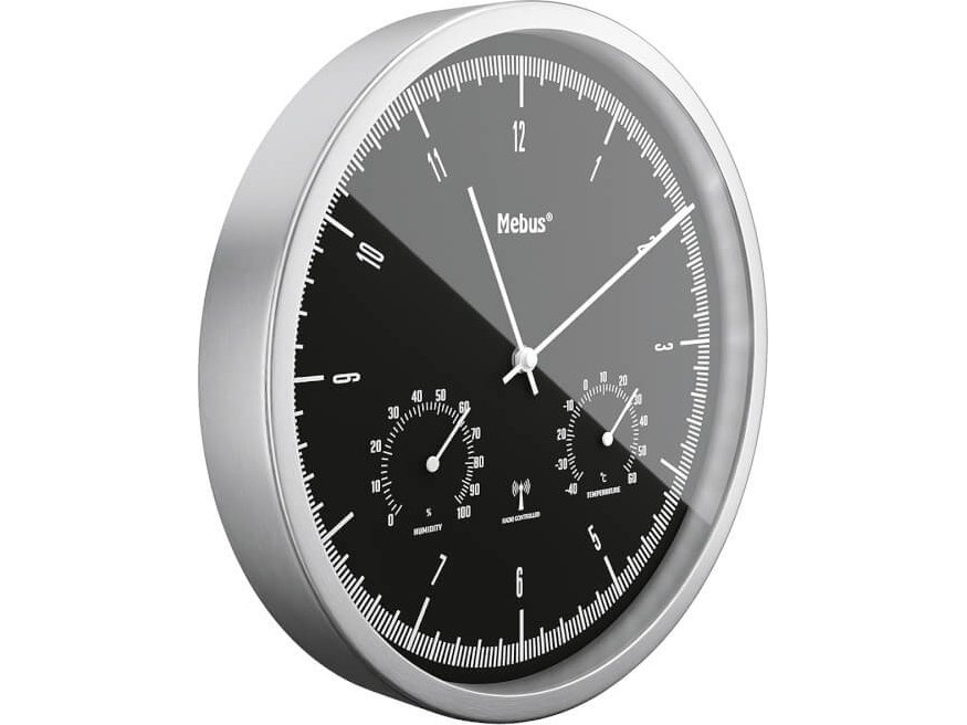 Radiobudzik Mebus Mebus 19777 Radio Wall Clock With Thermo-Hygrometer