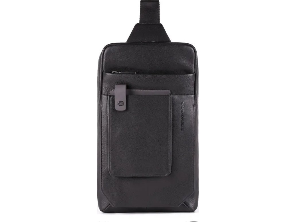 Piquadro , Tallin, Leather, Bag, Mono Sling, Black, For Men, 20 x 33 x 5 cm For Men