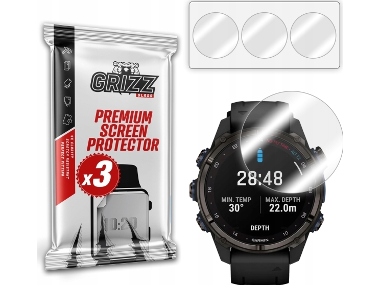 Grizzglass Hydrogel-Folie Hydrofilm Til Garmin Descent Mk3 43 Mm