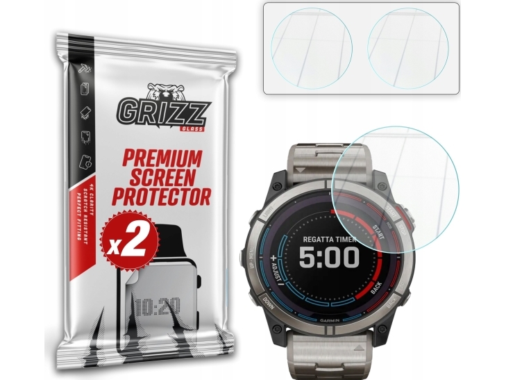 Grizzglass Hybridglas Skærmbeskyttelse Til Garmin Quatix 7X 51 Mm