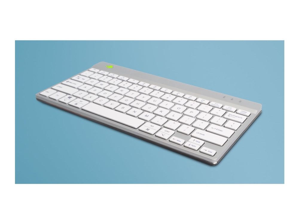 R-Go Ergonomic Keyboard Compact Break - Tastatur - Trådløs - Bluetooth 5.0 - Qwerty - Usa - Hvid