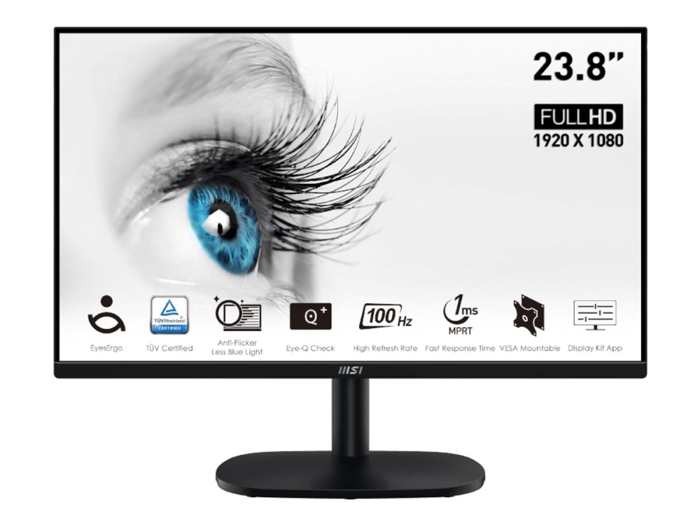 Msi Pro Mp245v Led Skarm 24  " 23.8  " Visbar 1920 X 1080 Full Hd 1080p @ 100 Hz Va 300 Cd/m² 4000:1 1 Ms Hdmi Vga
