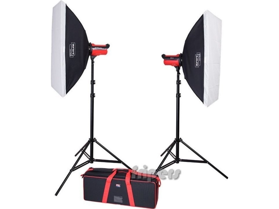 Aurora Studioleuchte Aurora Orion 800 Kit 4 (2 Lampen, Softboxen, Stative)
