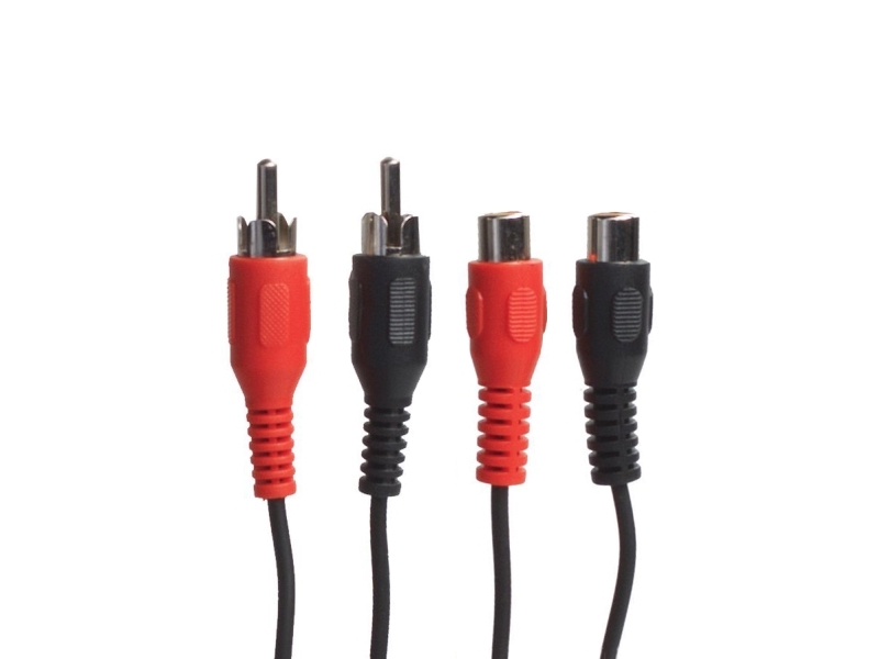 Connectech Phono Forlængerkabel. 5M. Sort